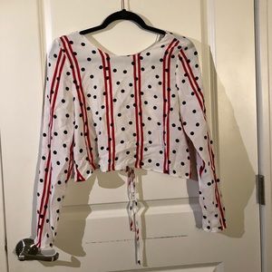 NWT ZARA POLKA DOT/STRIPPED TOP
